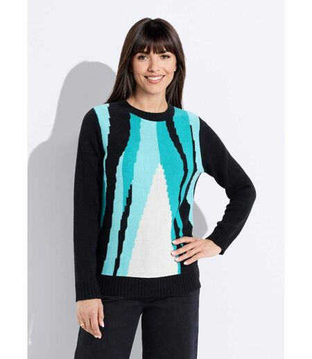 Pull chaud col rond jacquard graphique