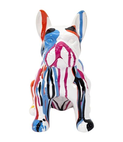 Bouledogue en céramique assis 20 cm Multicolore
