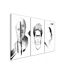 Paris Prix - Tableau Imprimé facial Composition 3 Panneaux 60x120cm