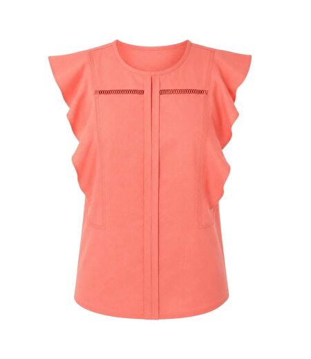 Blouse Manches Volantées Bileina Femme Corail Boss