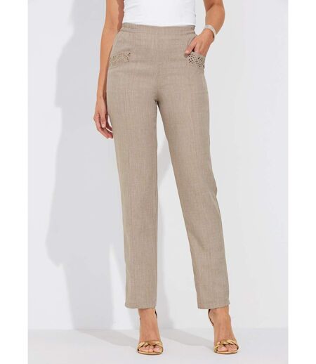 Pantalon ceinture élastiquée ajouré