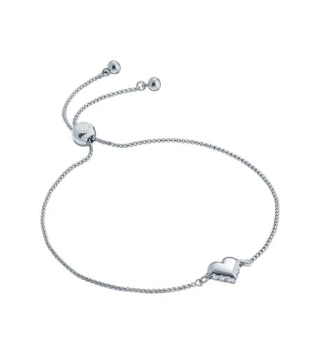 Womens/ladies Sarsah Heart Everyday Charm Bracelet One Size Silver Crystal Ted Baker