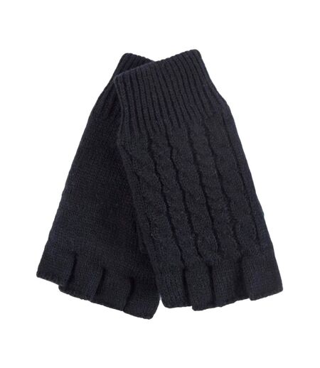 Ladies Cable Knitted Winter Thermal Fingerless Gloves