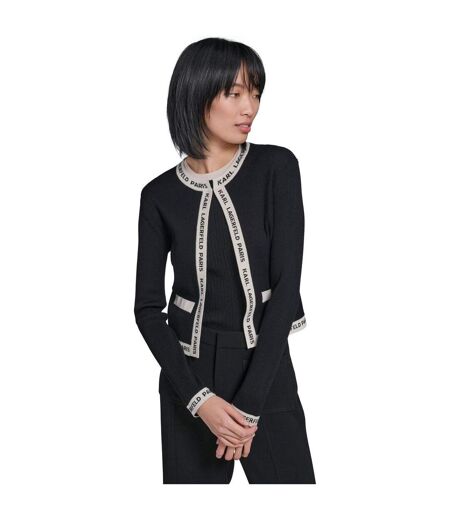 Cardigan Manches Longues Femme Noir Café Moka Karl Lagerfeld