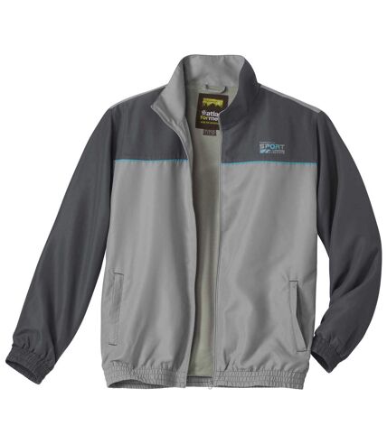 Men's Sporty Microfiber Jacket - Full Zip - Gray