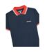 Polo Motif/style Rayure Contrastée Sur Bord Homme Bleu Marine Rouge Lambretta-4