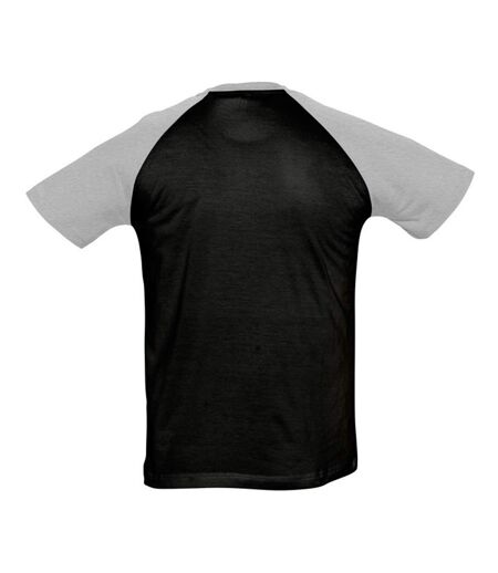 SOLS Mens Funky Contrast Short Sleeve T-Shirt (Black/Gray Marl)
