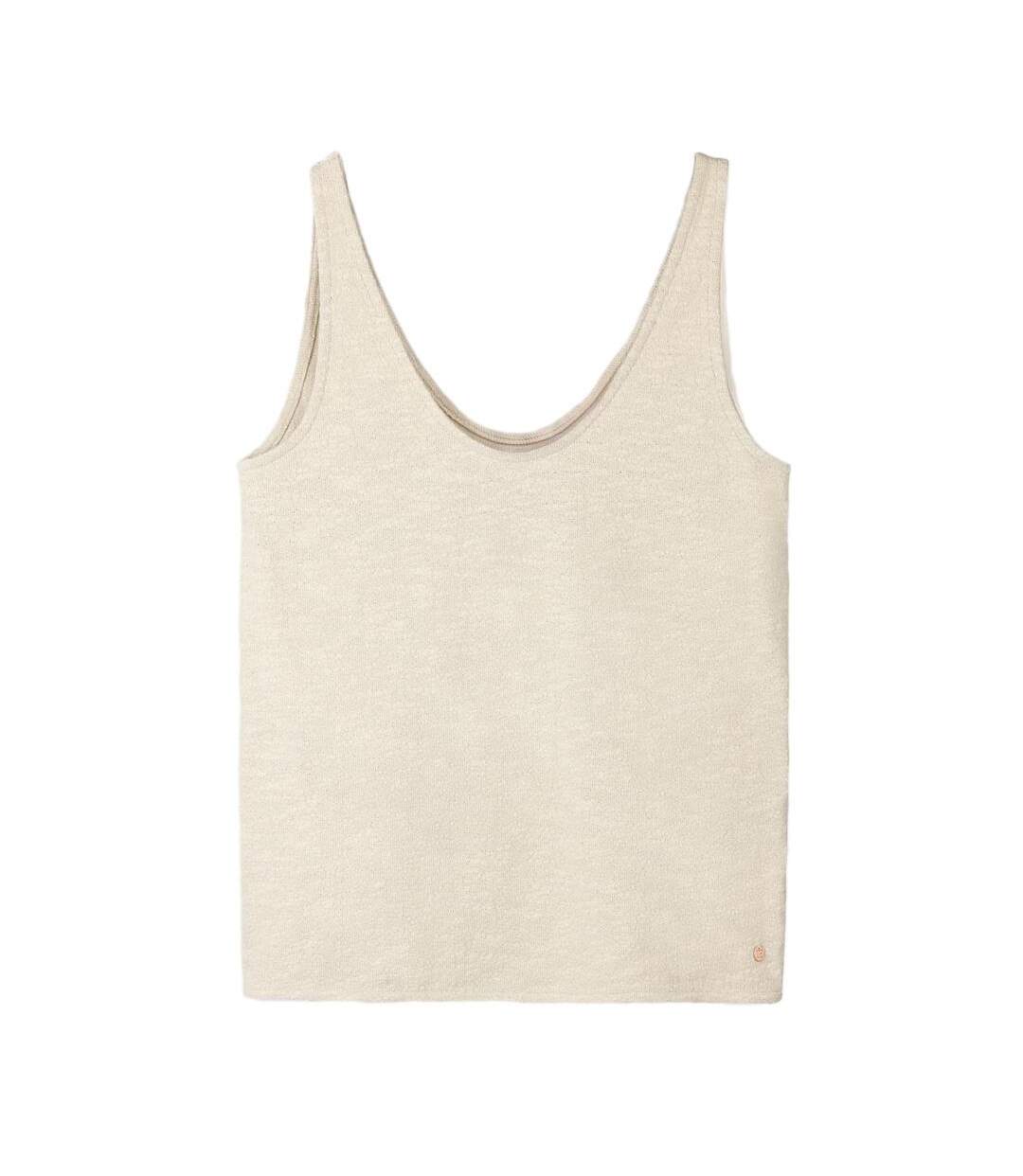Débardeur beige femme teddy smith lina-1