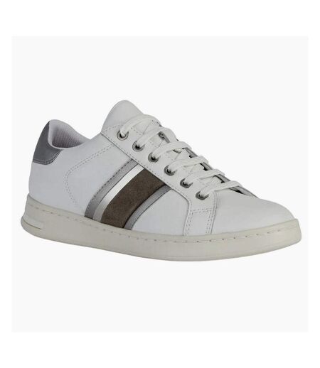 Womens/ladies jaysen trainers white/silver Geox