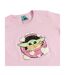 Womens/ladies Grogu Puff Print Fitted T-shirt Pink Star Wars The Mandalorian-3