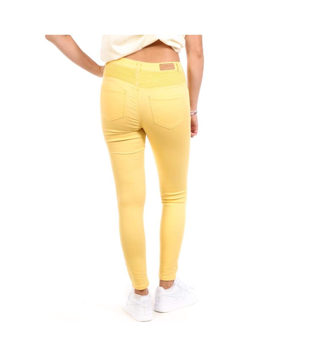 Jean skinny jaune femme only ruby detail ankle-2