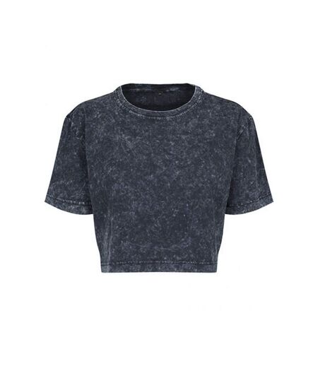 T-shirt Court Femme Gris Foncé Blanc Build Your Brand