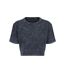 T-shirt Court Femme Gris Foncé Blanc Build Your Brand-1