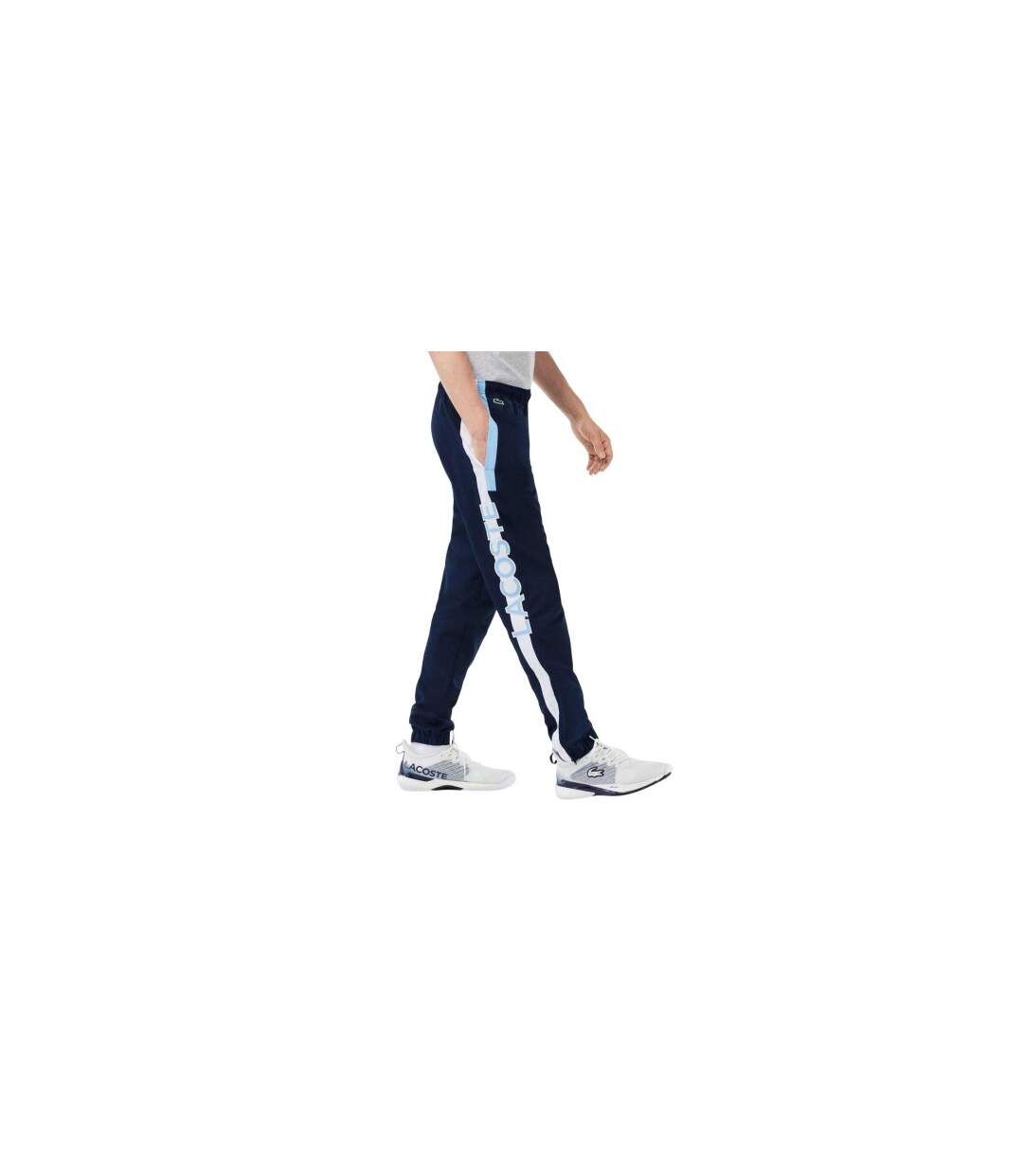Mens Slim Joggers Navy Blue White Lacoste-1