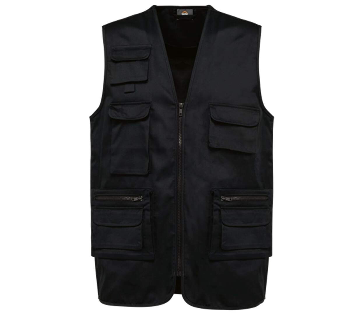Gilet sans manches multipoches polycoton - Unisexe - WK609 - noir-1