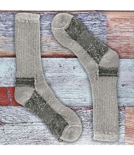 2 Pack Mens Cushioned Heel & Toe Thermal Wool Hiking Socks