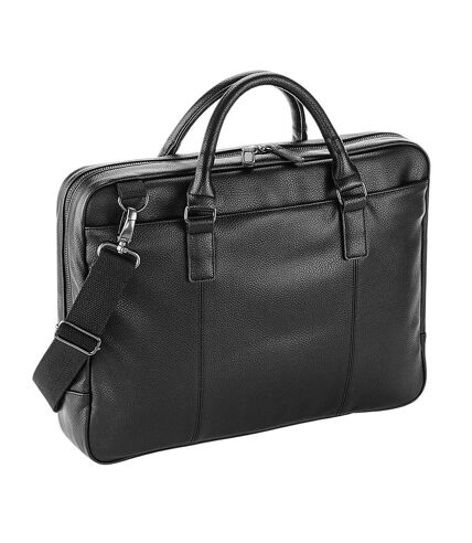 Quadra Slimline Leather-Look PU Laptop Bag (Black) (One Size) - UTBC5611