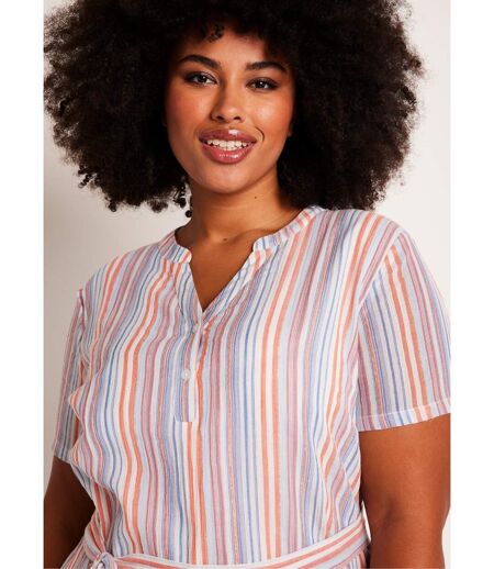 Robe droite courte rayée brillant