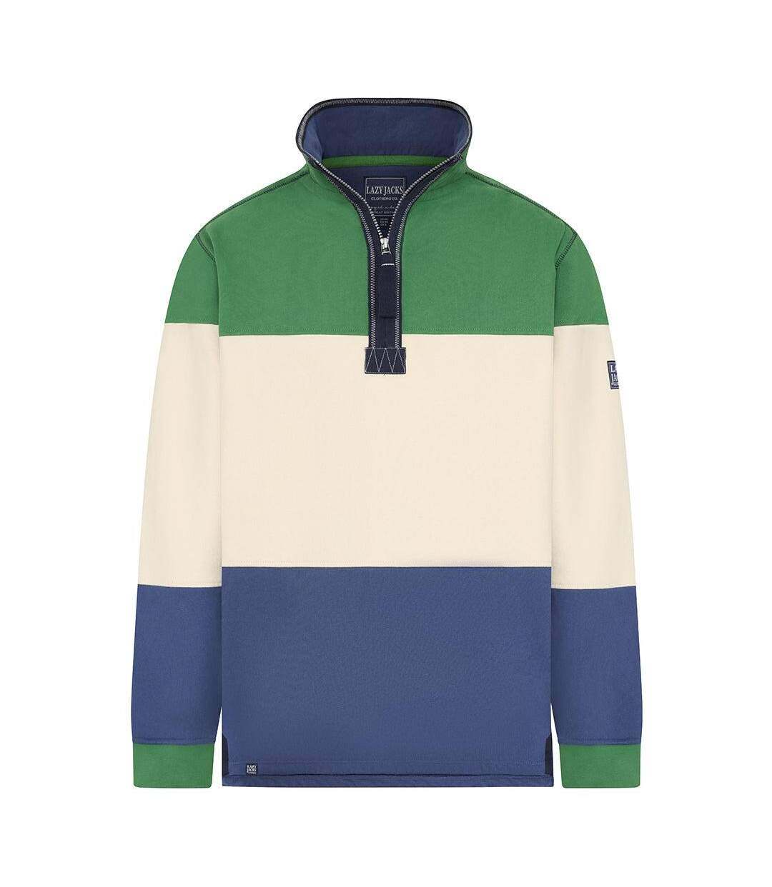 Sweat Motif/style Blocs De Couleurs Homme Vert Clair Lazy Jacks-1