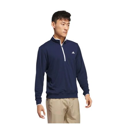 Mens Quarter Zip Golf Sweatshirt Navy White Adidas