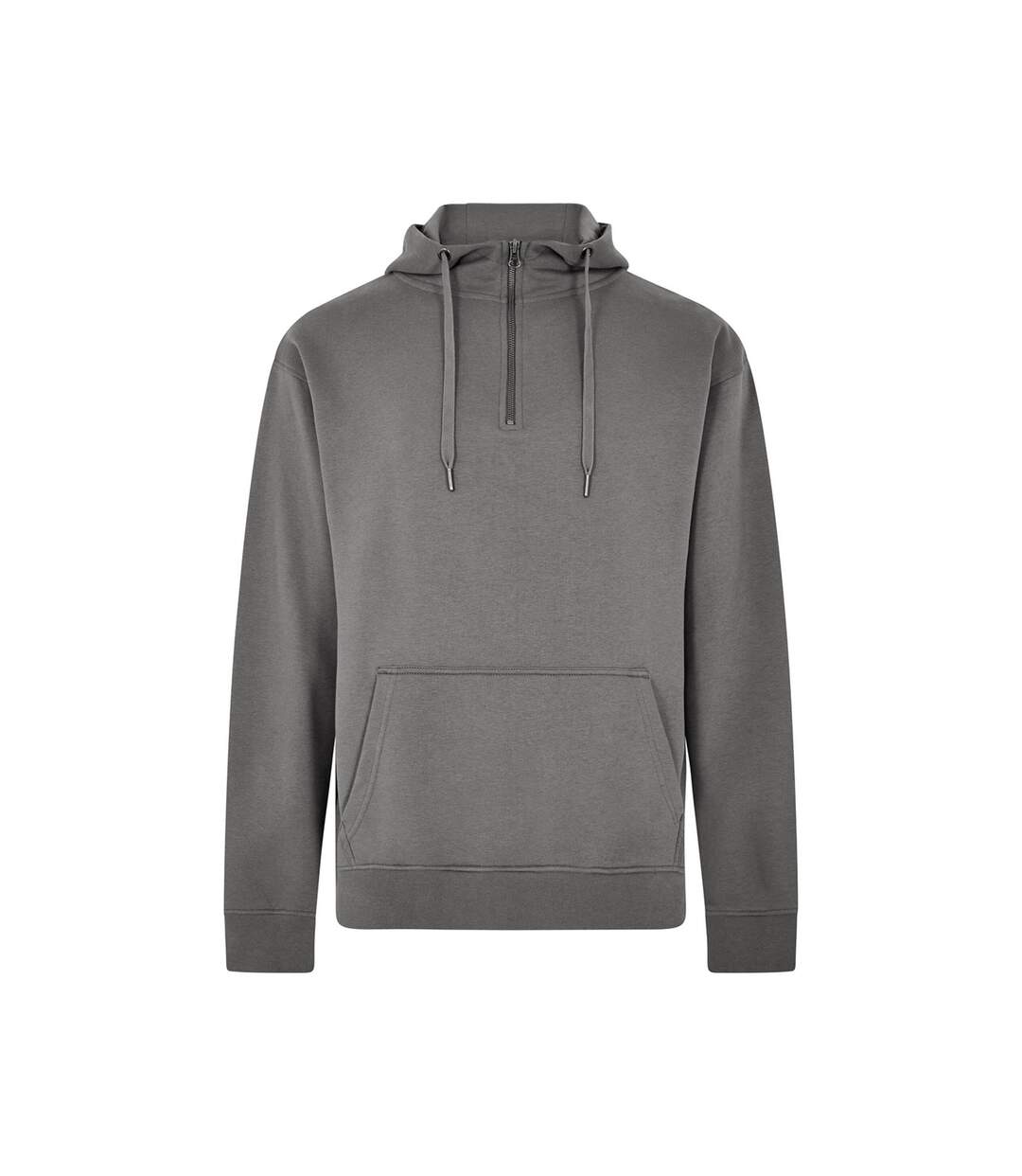 Mens Quarter Zip Regular Hoodie Dark Grey Kustom Kit-1