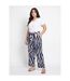 Pantalon large élastiqué, imprimé vagues-3