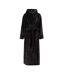 Womens/ladies Plain Hooded Robe Black Biba-1