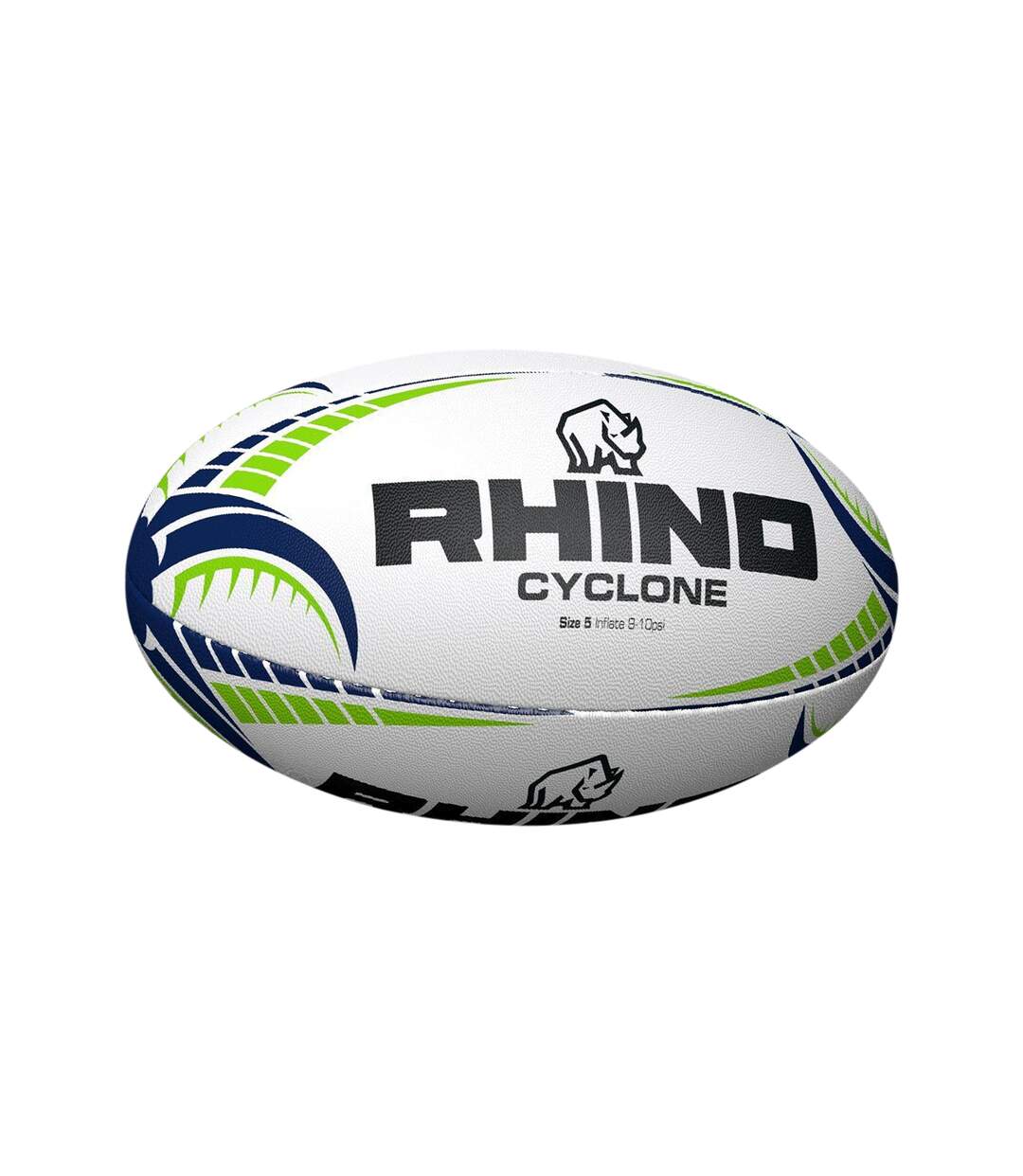 Ballon De Rugby Cyclone Taille 4 Blanc Rhino-2