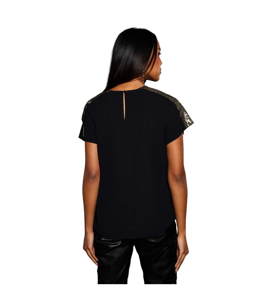 T-shirt femme jaune or Principles-2