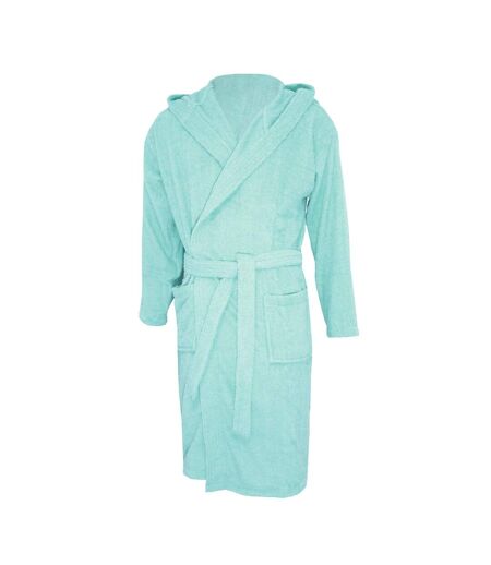 Womens/ladies terry towelling hooded robe green Forever Dreaming