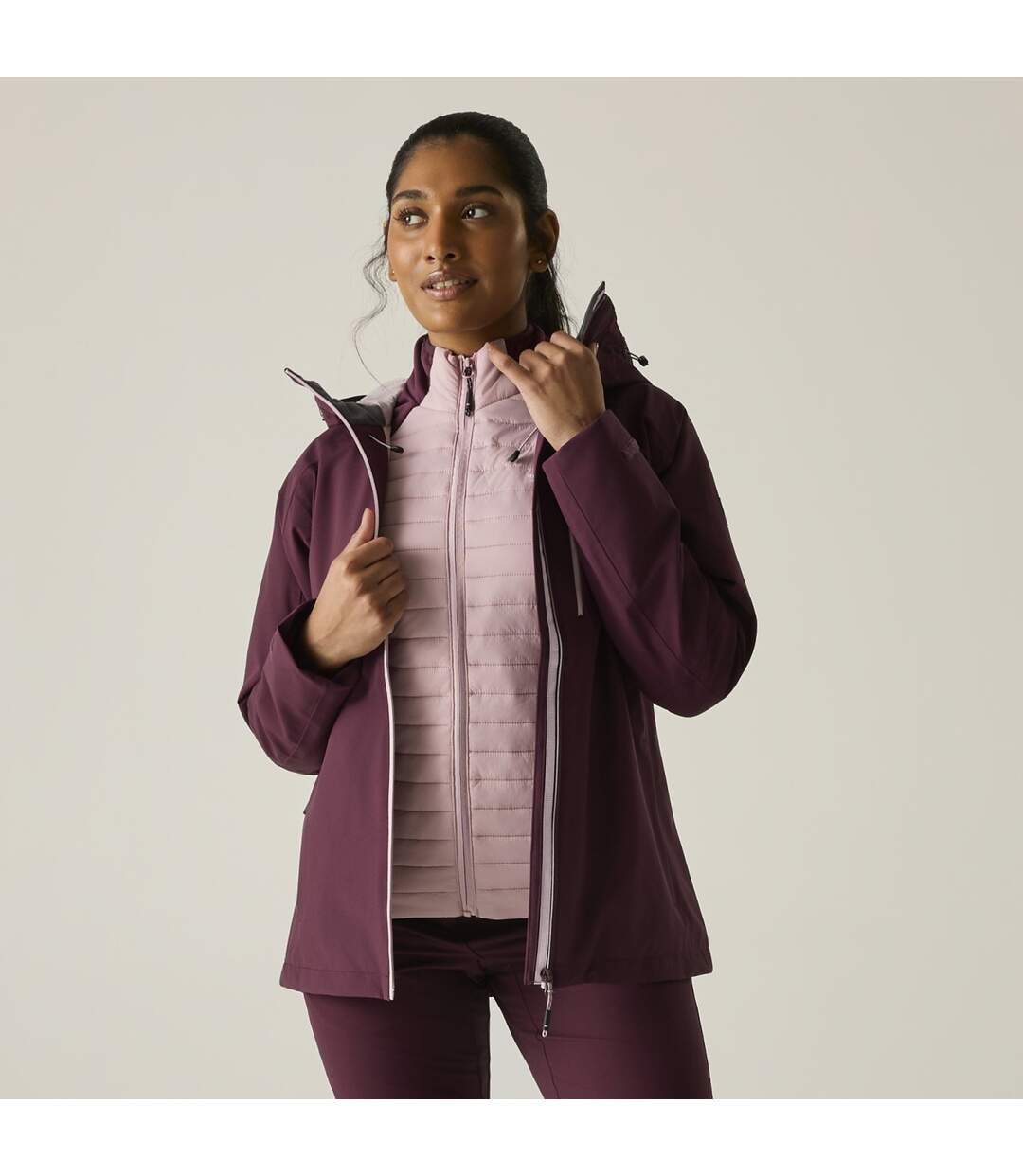 Veste Imperméable À Capuche Birchdale Femme Pourpre Regatta-1