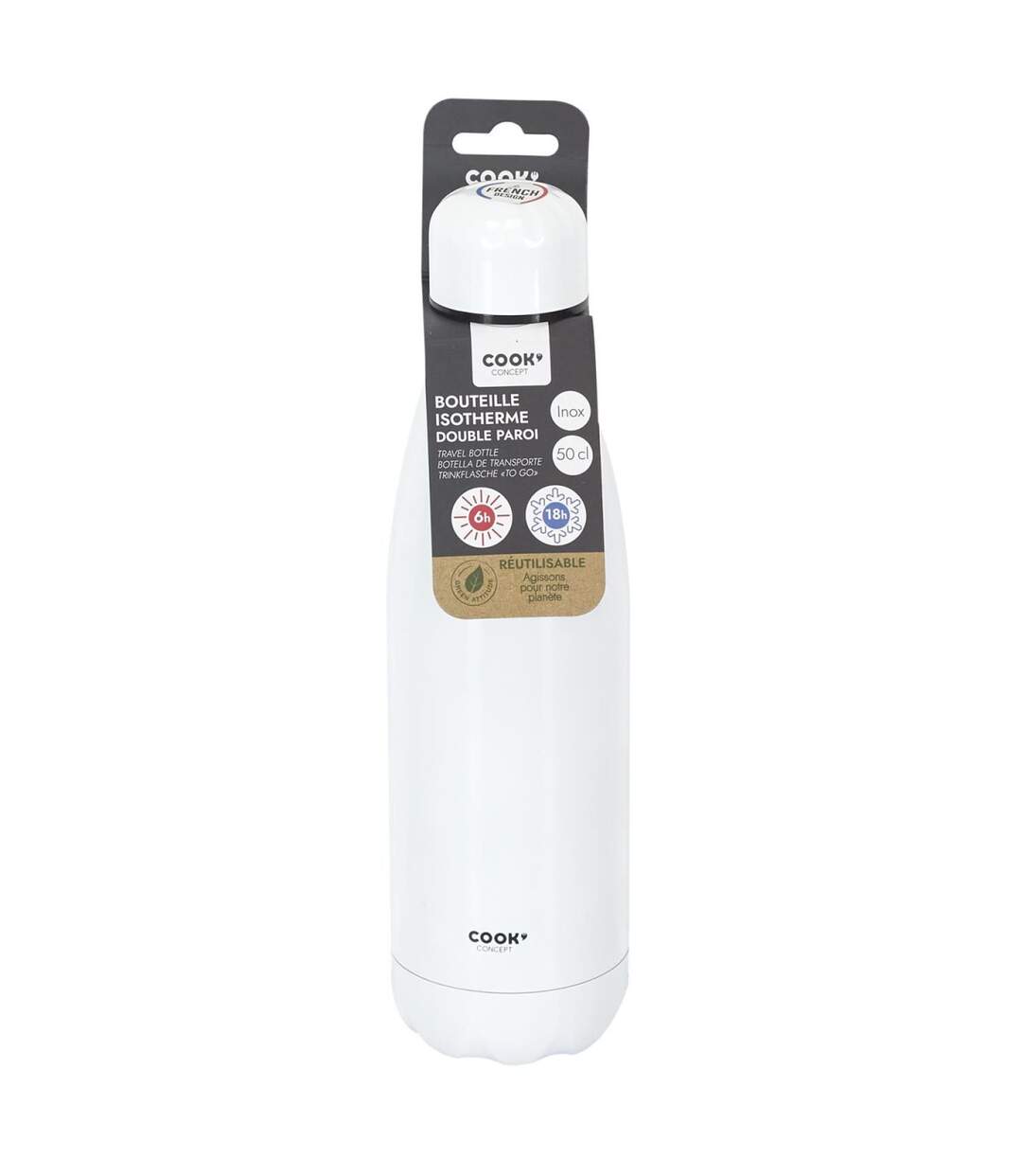 Bouteille Isotherme Transport 50cl Blanc-4