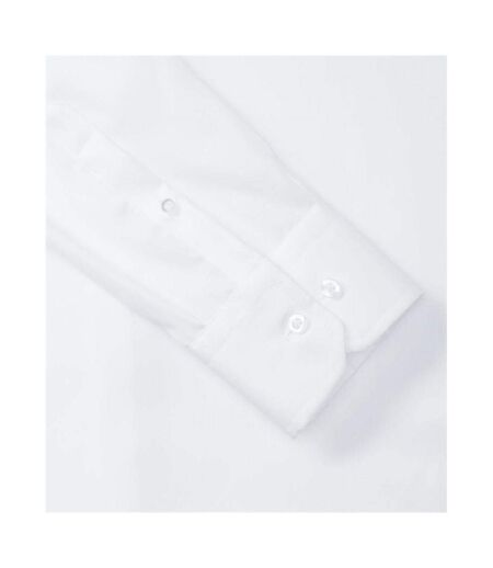 Chemise À Manches Longues Sans Repassage Homme Blanc Russell