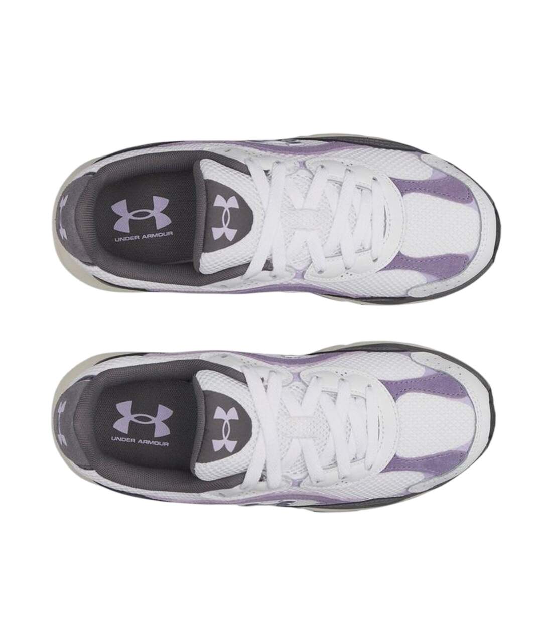 Womens/ladies Performance Tech Trainers White Purple Under Armour-3