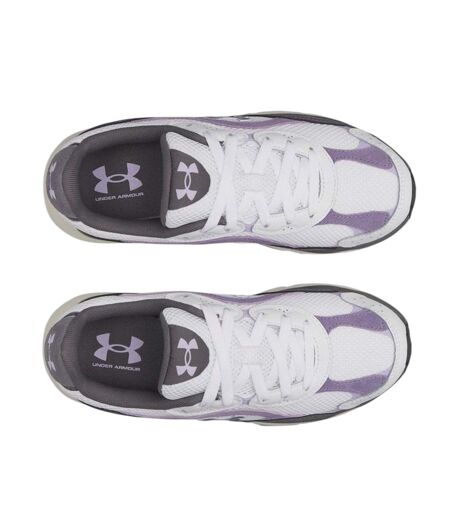 Womens/ladies Performance Tech Trainers White Purple Under Armour