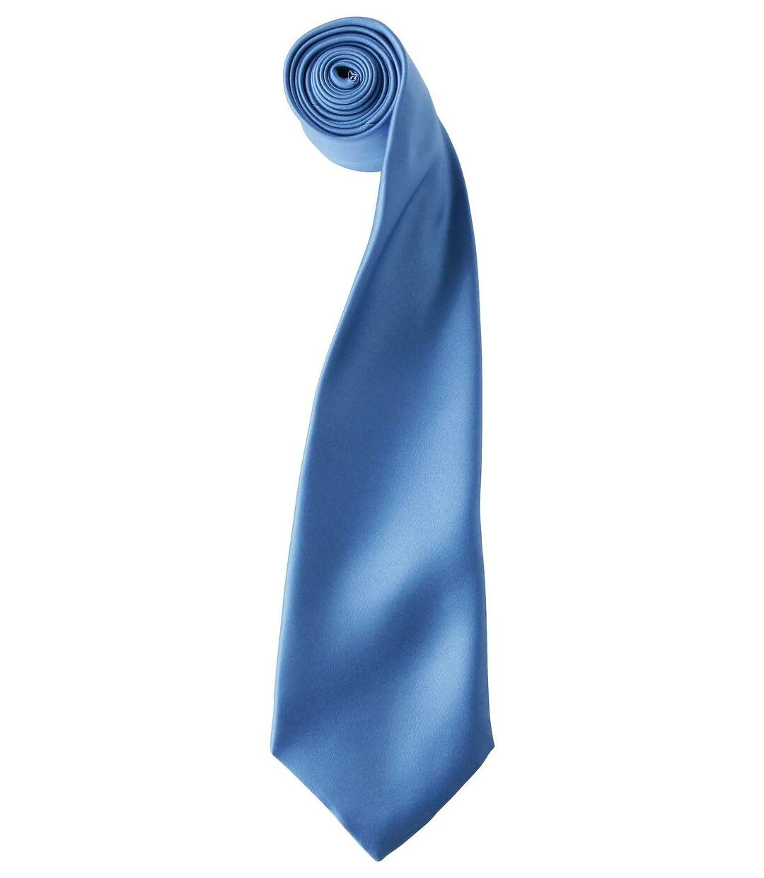 Cravate satin unie - PR750 - bleu mid-1
