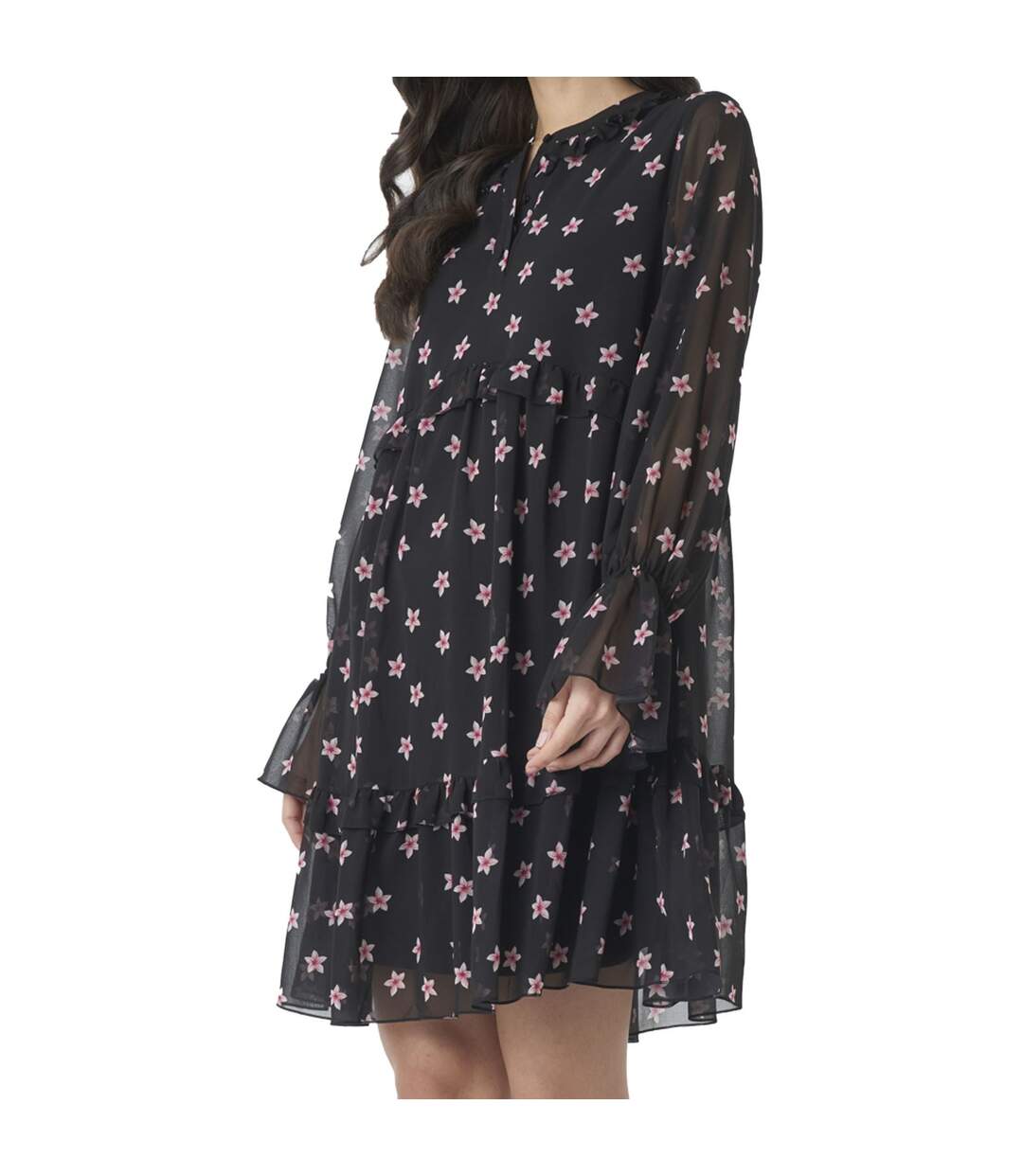 Robe NAKD Floral Print Ruffled Dress-1