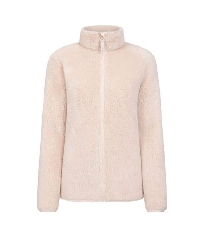 Womens/ladies teddy fleece full zip jacket beige Mountain Warehouse