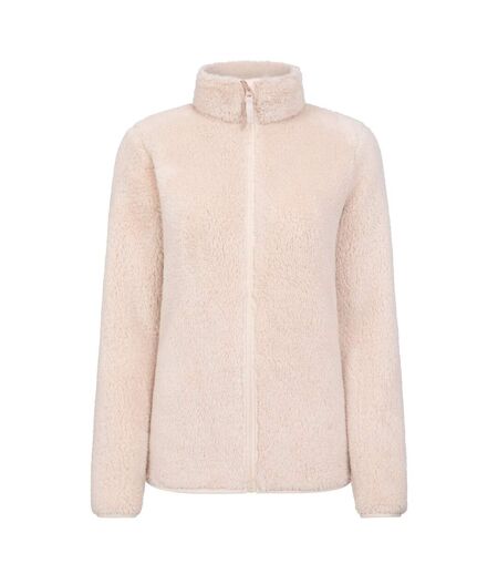 Womens/ladies teddy fleece full zip jacket beige Mountain Warehouse