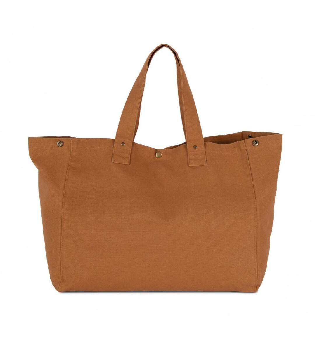 Sac shopping en coton délavé - KI3208 - marron caramel-2