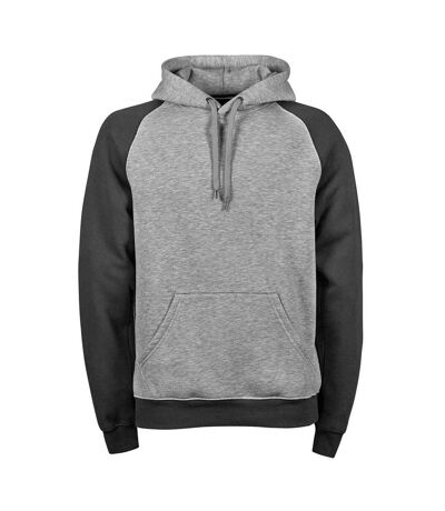 Tee Jays Mens Two-Tone Hooded Sweatshirt (Heather Dark Grey)