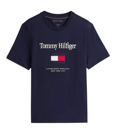 T-shirt Motif/style Drapeau Homme Rose Foncé Violet Tommy Hilfiger