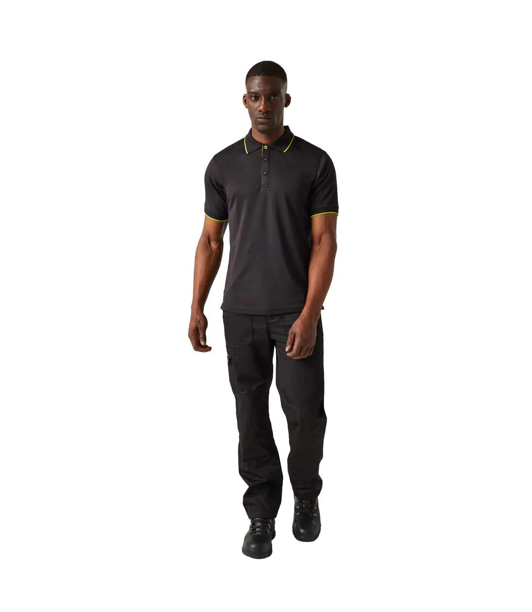 Polo Navigate Homme Noir Vert Citron Regatta-1