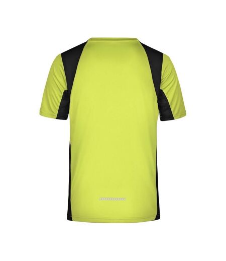 T-shirt Course À Pied Homme Jaune Fluo Noir James And Nicholson