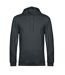 Mens hoodie asphalt heather B&C