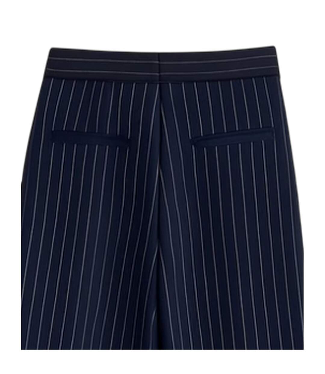 Womens/ladies Pinstripe Wide Leg Trousers Navy I Saw It First-4