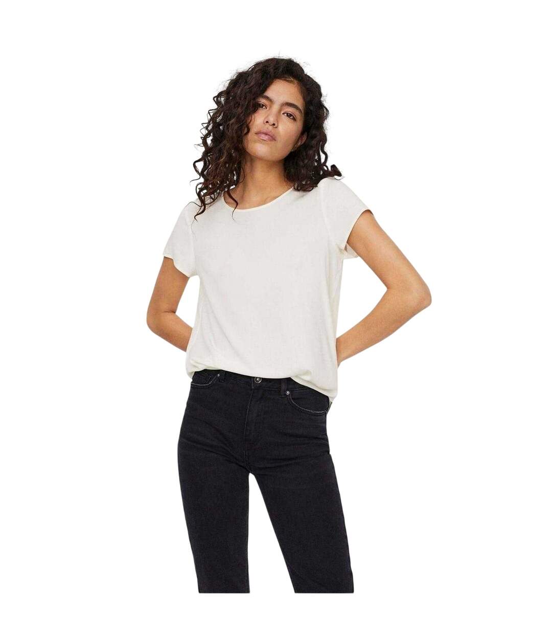 Blouse Manches Courtes Femme Blanc Neige Vero Moda-4