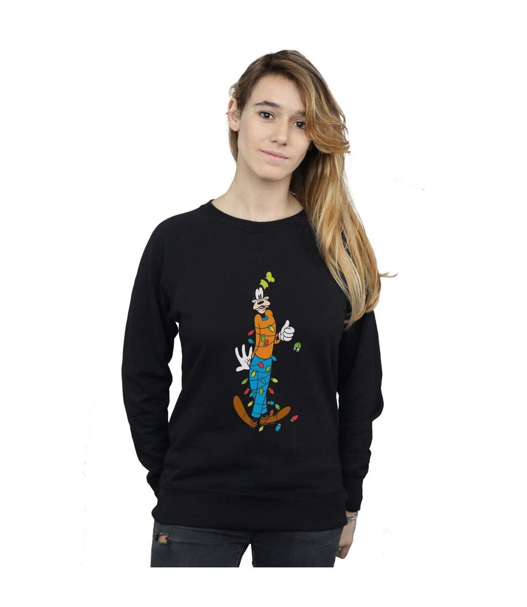 Disney Sweat Femme/Les femmes Goofy Christmas Lights (Noir) - UTBI28113-2