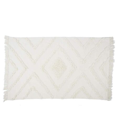 Tapis Déco Tufté Ethnique 120x170cm Écru