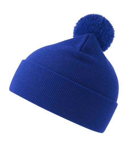 Unisex Adult Wind S Pom Pom Recycled Double Skin Cuffed Beanie Royal Blue Atlantis